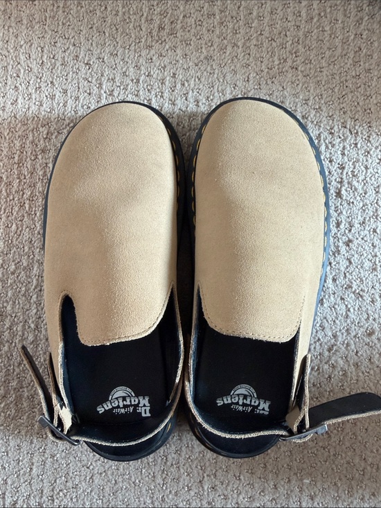 Dr. Martens Shoes - Dr. Martens Unisex Beige Suede Slip-On Clog ZEBZAG STYLE